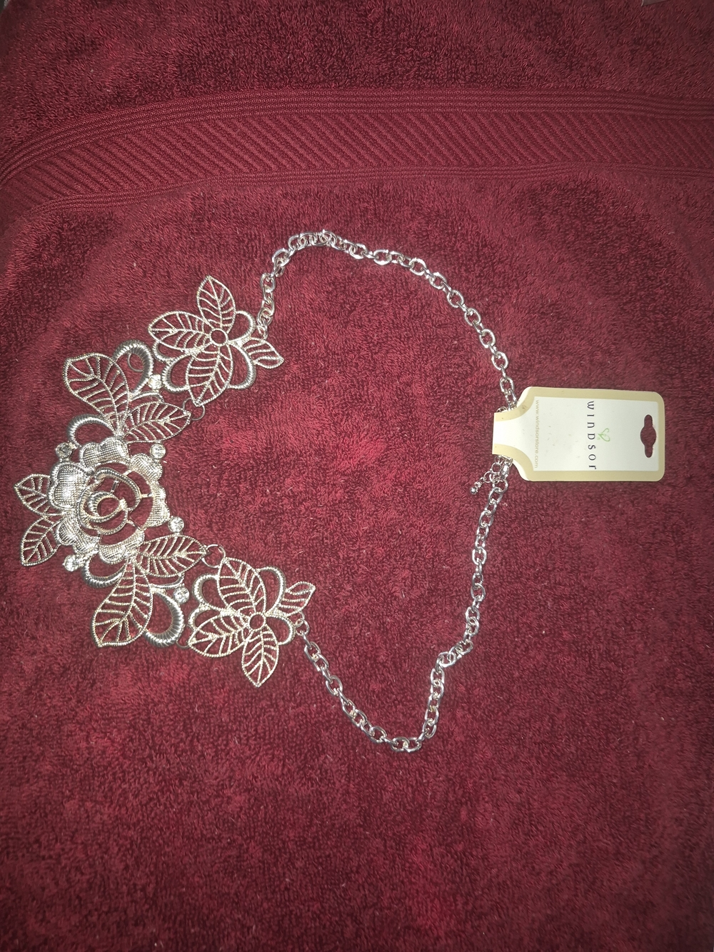 Windsor Silver Floral Filigree Necklace